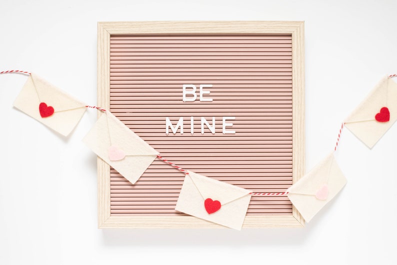 Cartas de amor en fieltro, decoración del día de San Valentín para el dormitorio de los niños, el aula, la cafetería y la decoración del hogar imagen 2