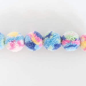 Pastel Rainbow Pom Pom Knob for Nursery Girls Bedroom Decor image 7