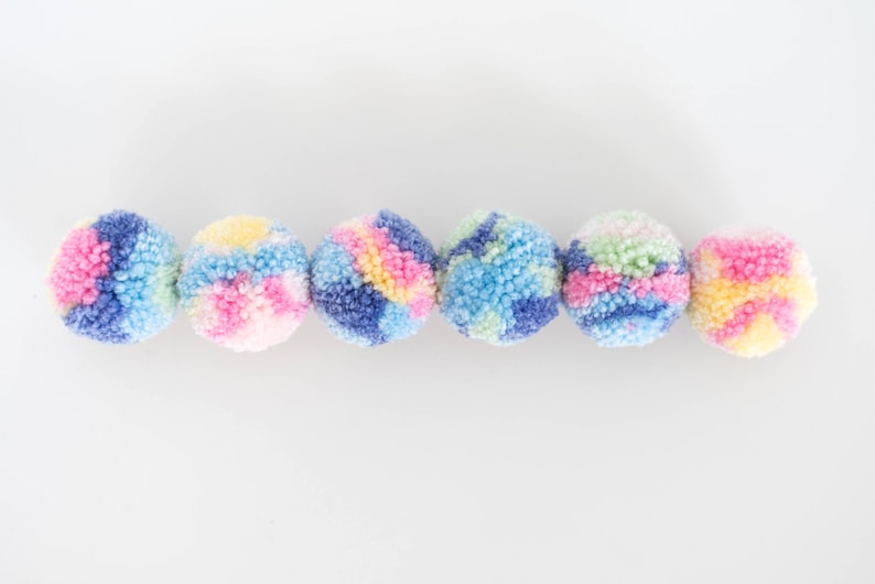 Pastel Rainbow Pom Pom Knob for Nursery Girls Bedroom Decor image 7