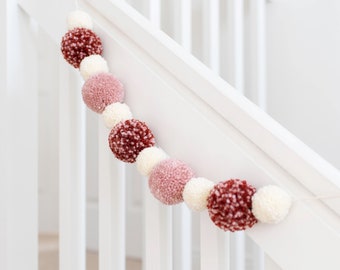 CUSTOM Pom Pom Garland with Multiple Sizes and Colors, Nursery, First Birthday Decor
