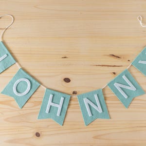 CUSTOM Name Felt Flag Square Pennant Banner | Children and Baby Bedroom, Party Decor, Back to School, Camp, & Business Banners