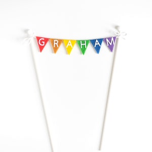 Personalized Triangle Felt Flag Cake Topper First Birthday, Graduation, & More image 8