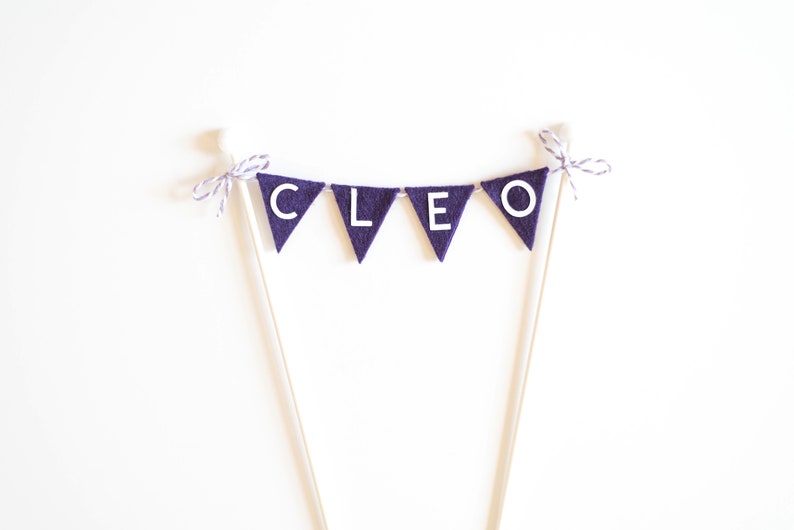 Personalized Triangle Felt Flag Cake Topper First Birthday, Graduation, & More image 10