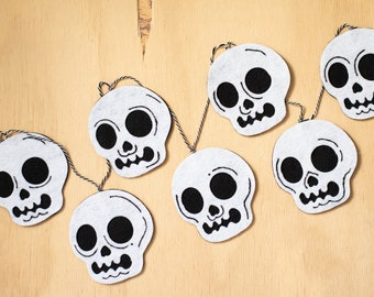 Personalized Halloween Skull Felt Banner | Choose Your Colors