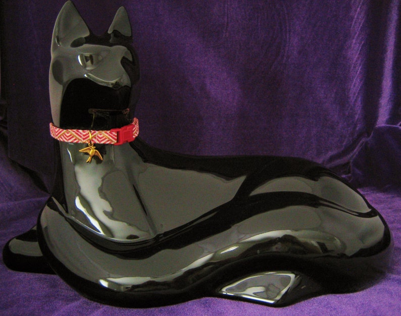 Cat Collar Bastet Egyptian Pyramid Red Gold Metallic Etsy