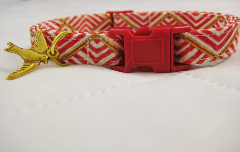 Cat Collar Bastet Egyptian Pyramid Red Gold Metallic Etsy