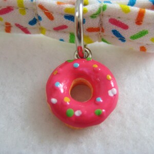 Cat Collar Vanilla Candy Sprinkles with a Pink Donut Charm Safety Release collar for your Special Kitty image 4