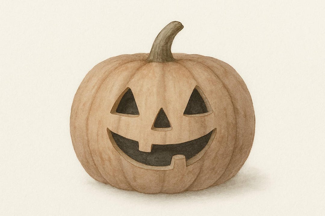 Jack O’lantern Watercolor Print | Cute Pumpkin Halloween Wall Art ...