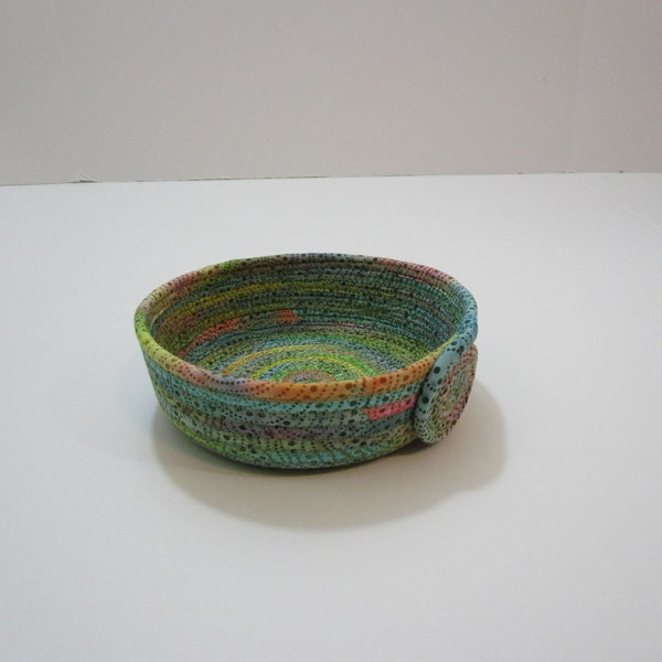 Coiled Fabric Bowl, Rope Coiled  Basket, Coiled Fabric Basket, Fabric Basket.