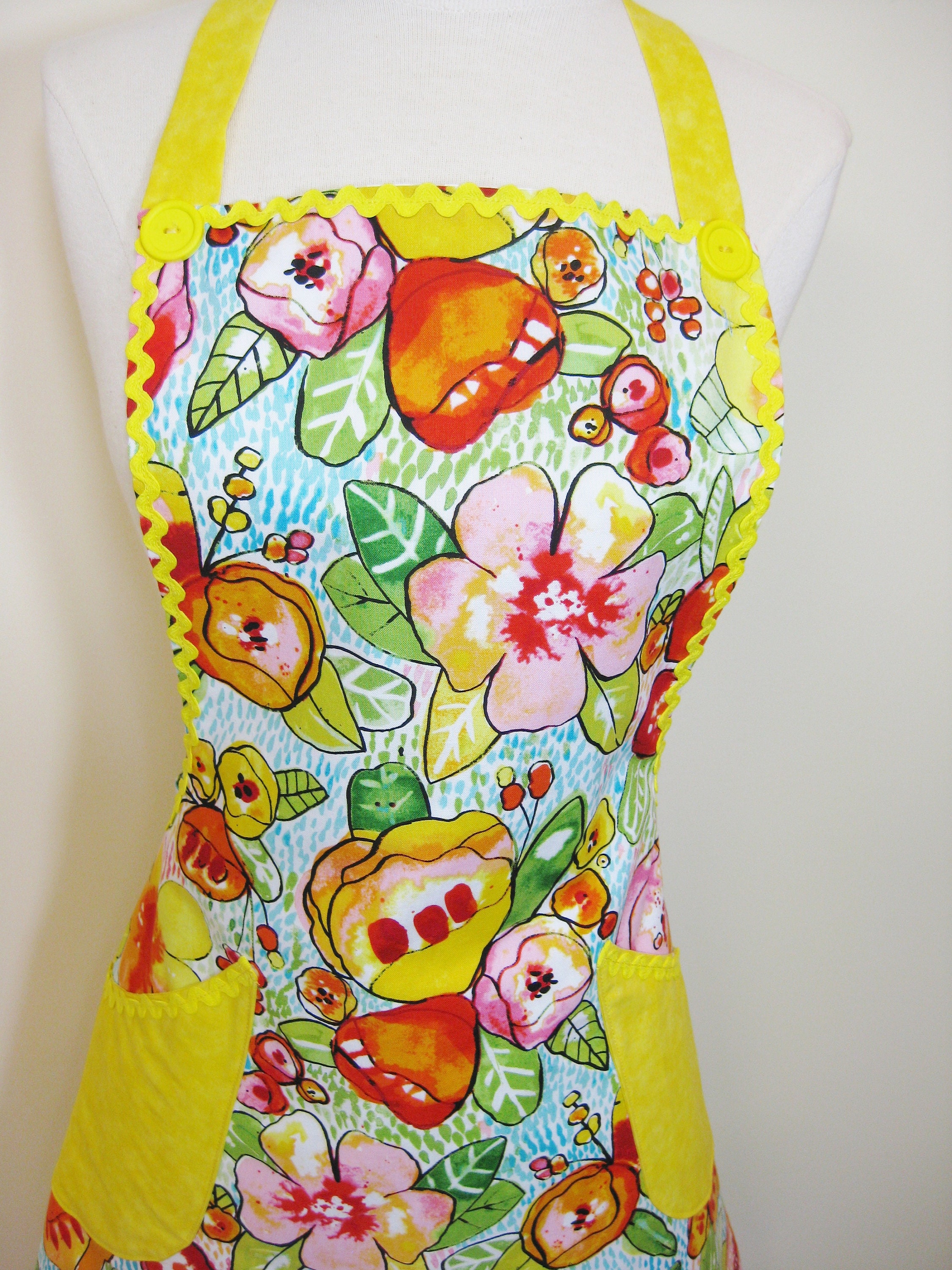 Floral Retro Apron for Women Apron with Pockets Etsy