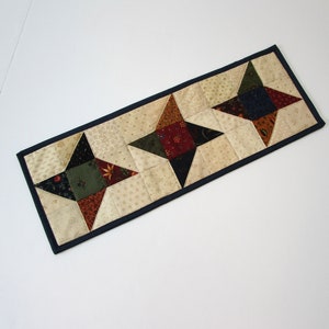 Quilted Table Topper,  Small Quilted Table Mat, Table Topper, Blue Country Table Mat, End Table Mat, 6 1/2 x 18 1/2.
