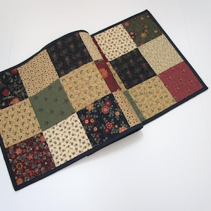Quilted Table Runner, Patchwork Table Runner, Country Table Runner, Primitive Table Runner, 14 x 40 1/2 inches.