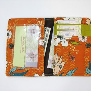 Cartera pequeña naranja para mujer, cartera de tela, cartera vegana, cartera mini
