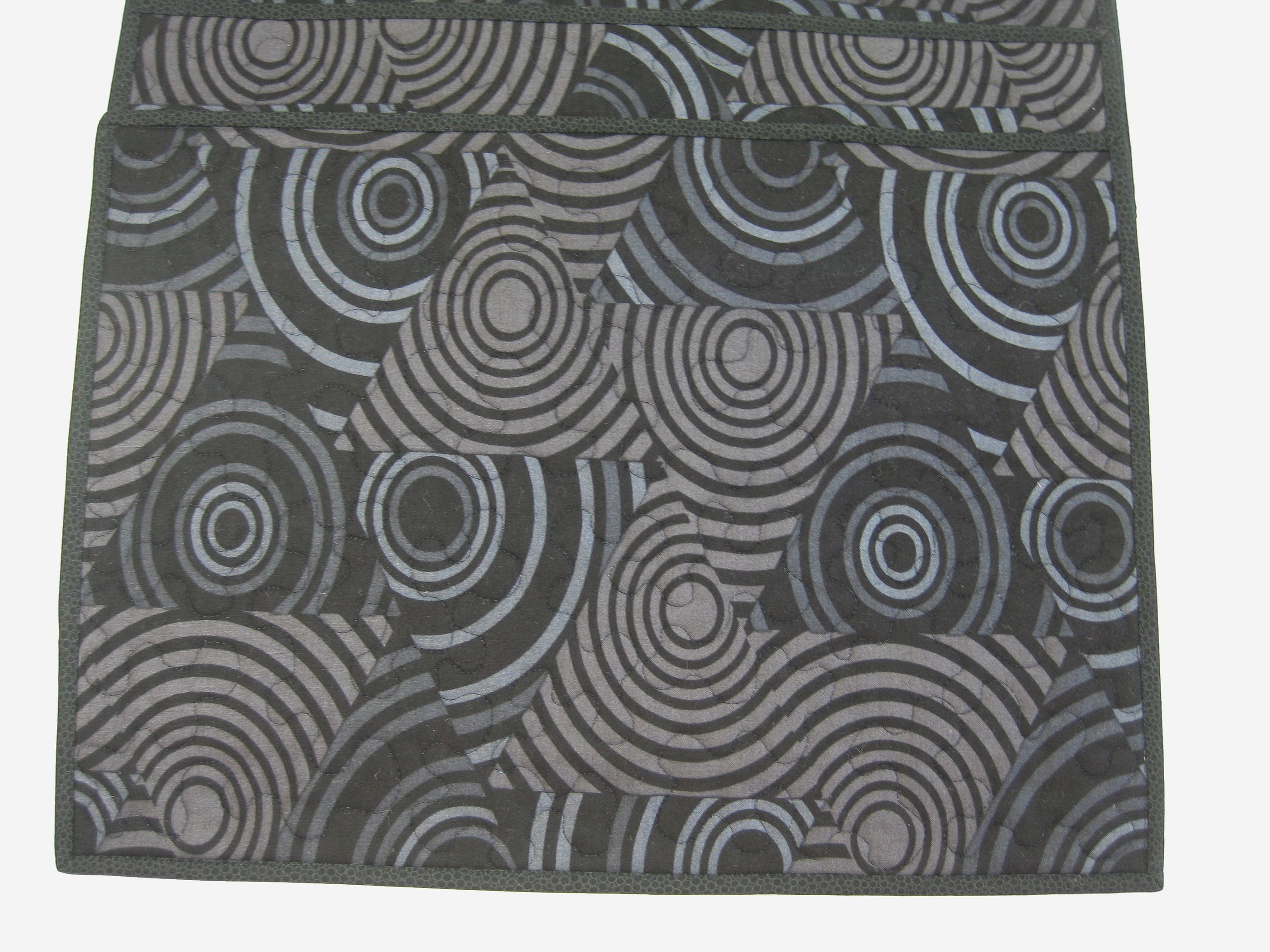 Quilted Placemats Set Of 6 Black Kitchen Placemats Modern Etsy