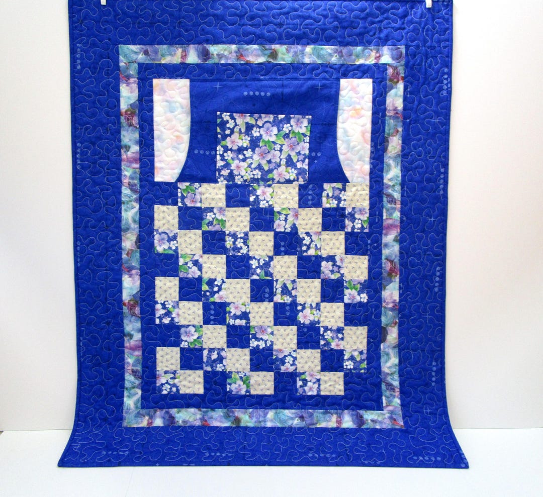 Blue Lap Quilt With Pockets: Cotton Wheelchair Blanket (31x39.5) - Etsy