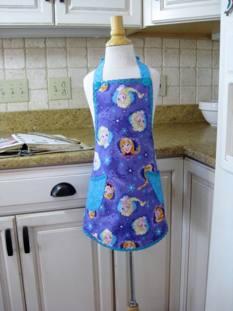 Purple Sisters for Ever Apron for Girls with Pockets.