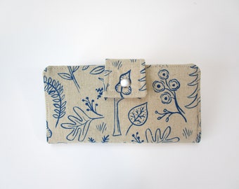 Cartera de señora, Cartera floral para mujer, Cartera de tela, Cartera vegana,