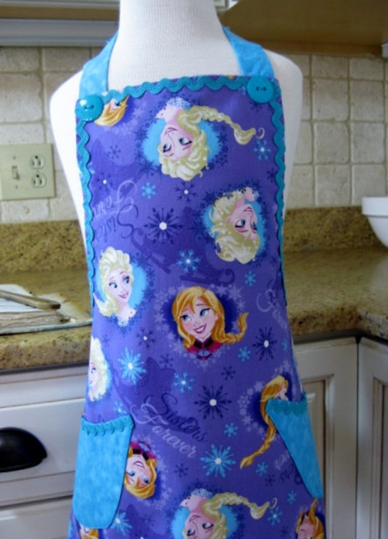Purple Sisters for Ever Apron for Girls with Pockets.