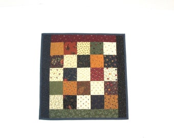 Handmade Patchwork Table Topper: Country Floral Quilted Mat