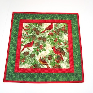 Christmas Quilted Table Topper, Quilted Table Runner, Quilted Winter Table Topper, 18 1/4  x 18 1/4  inches