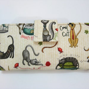 Cat Wallet, Womens Wallet, Fabric Wallet, Clutch Wallet, Vegan Wallet