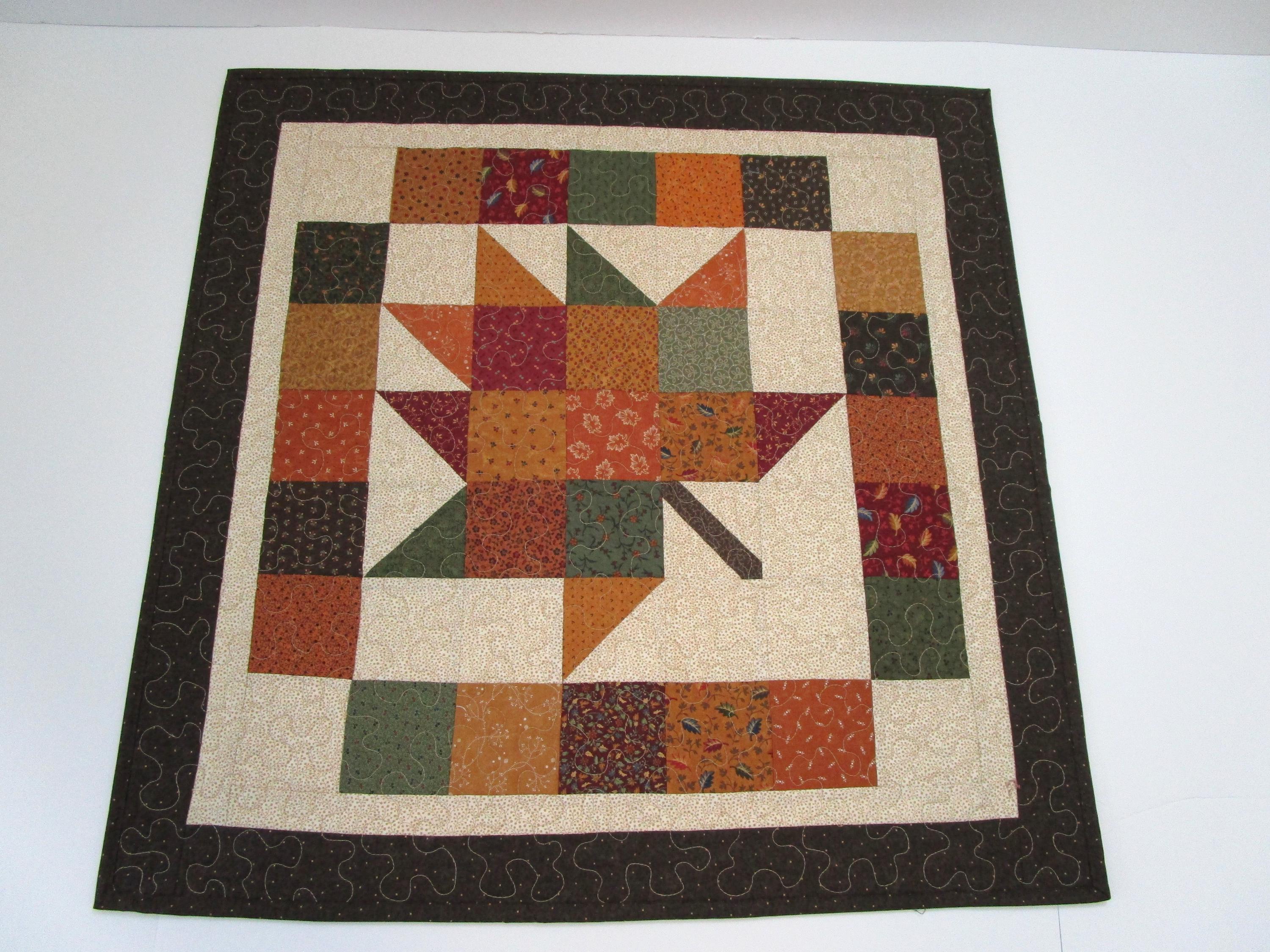 Fall Quilted Table Topper: Handmade Autumn Leaf Design, 27.5" Square - Etsy