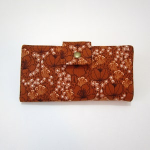 Cartera de mujer, Cartera floral para mujer, Cartera plegable, Cartera vegana, Cartera larga
