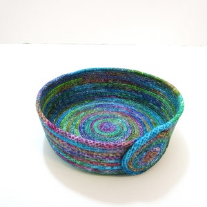 Coiled Fabric Basket, Rope Coiled Bowl, Clothesline Bowl, Cotton Rope Bowl, Fabric Bowl