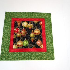 Christmas Quilted Table Topper, Quilted Table Runner, Quilted Winter Table Topper, 15 1/4 x 15 1/4 inches