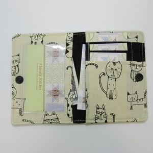 Cartera pequeña para mujer, cartera minimalista para gatos, cartera vegana