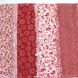 Red Rag Table Runner, Quilted Table Runner, Table Runner, Farmhouse ...