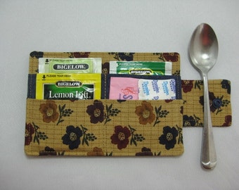 Floral Tea Wallet, Handmade Tea Bag Holder