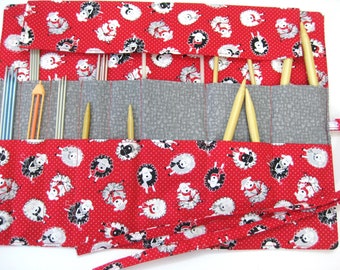 Knitting Needle Cases, Sheep Circular and Dpn Needle Case, Small Knitting Needle Case