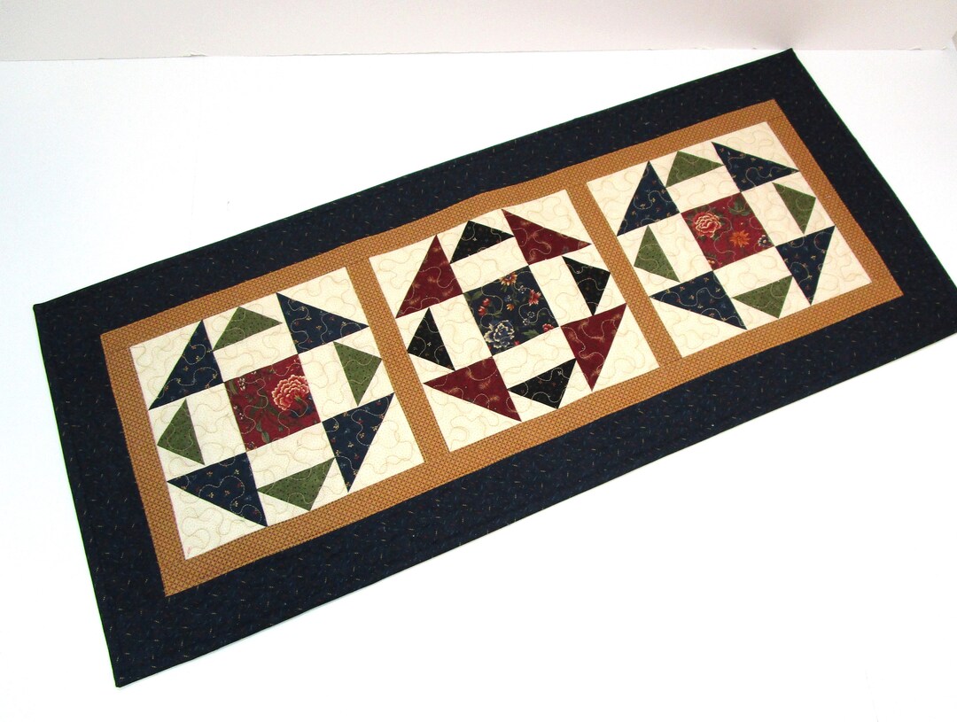 Country Quilted Table Runner Farmhouse Quilted Table Runner Etsy