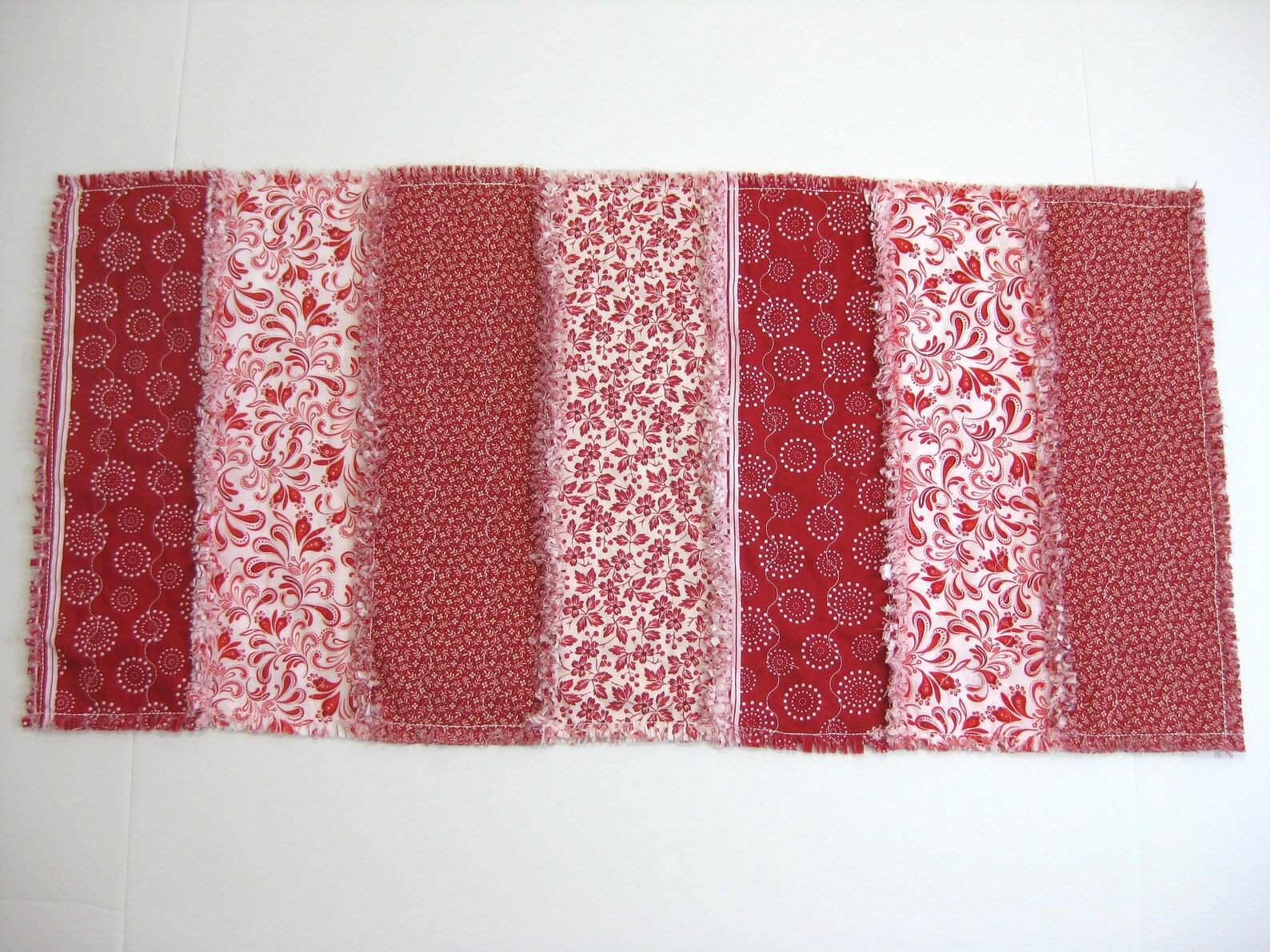 Red Rag Table Runner Quilted Table Runner Table Runner Etsy