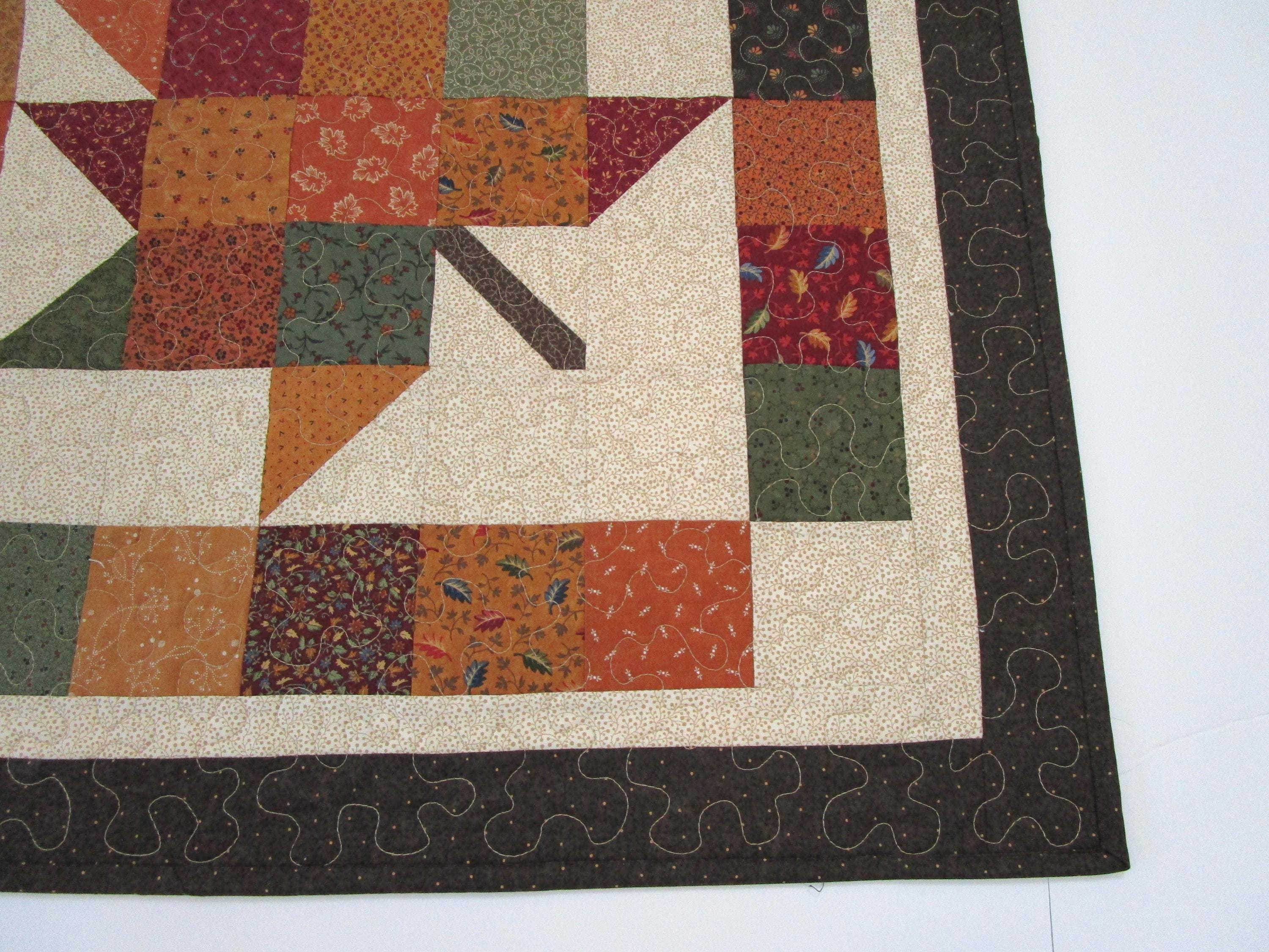 Fall Quilted Table Topper: Handmade Autumn Leaf Design, 27.5" Square - Etsy
