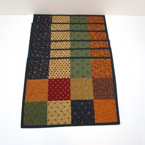 Quilted Patchwork Placemats: Set of 6 Country Farmhouse Decor