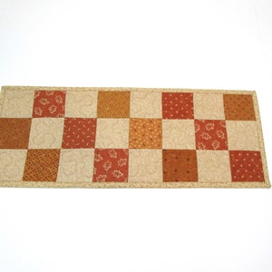 Fall Quilted Table Runner, Farmhouse Patchwork Table Runner, Country Table Runner, 8 1/4 x 21 inches.