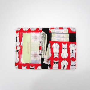 Cartera pequeña, mini cartera, cartera de bolsillo, cartera minimalista para gatos, cartera vegana
