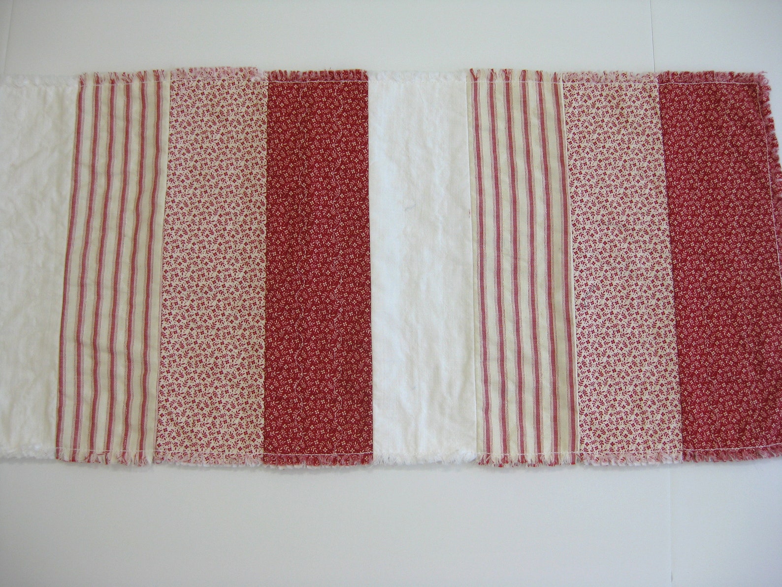 Red Rag table Runner Quilted Table Runner Table Runner Etsy