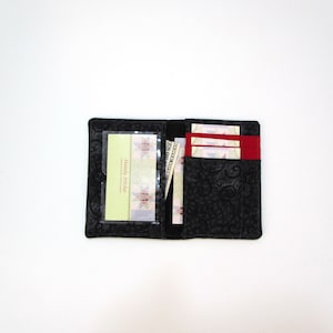Cartera Pequeña, Mini Cartera Negra, Cartera Minimalista, Cartera de Tela,