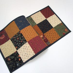Quilted Table Runner, Patchwork Table Runner, Country Table Runner, Primitive Table Runner, 14 x 40 1/2 inches.