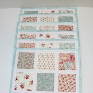 Patchwork Quilted Placemats: Floral Cotton Kitchen Decor, Set of 6