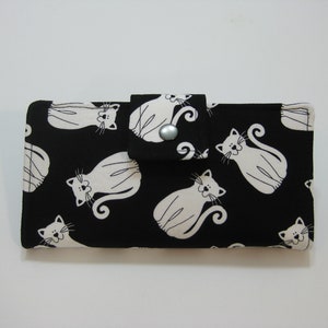 Cartera Gato, Cartera Mujer, Cartera Hecha a Mano, Cartera Tela, Cartera Larga