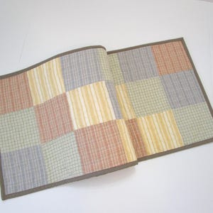 Quilted Table Runner, Farmhouse Runner, Patchwork Table Runner, Homespun Table Runner, 14 x 40 1/2 inches