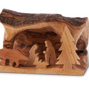 E05Sbear/Nativity/Olive Wood/Hand carved/Christmas/Bethlehem/Holy land