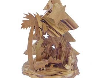 Nativity/Olive Wood/Hand carved/Christmas/Bethlehem/Holy land/E24MB