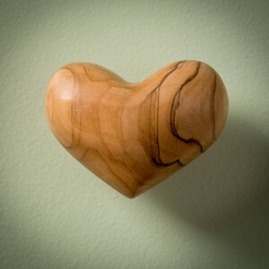 Olive Wood Heart/Large Wooden Heart/Valentines Day Gift/hand crafted/hand made/Bethlehem/Holy Land/CC28S image 2