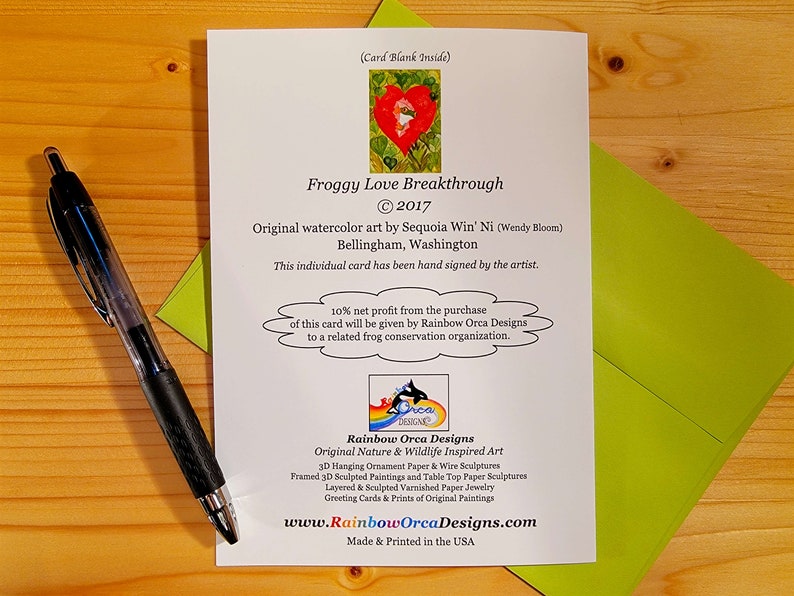 Frog Love Card Valentine Watercolor Frog Frog Lover Card Etsy