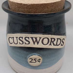 CUSSWORDS Jar, Swear Jar, Jar for Cussing Money, Lidded Money Jar, Loose Change Jar, Change Container, Mom&#39;s Money Jar, Cusswords 25 Cents